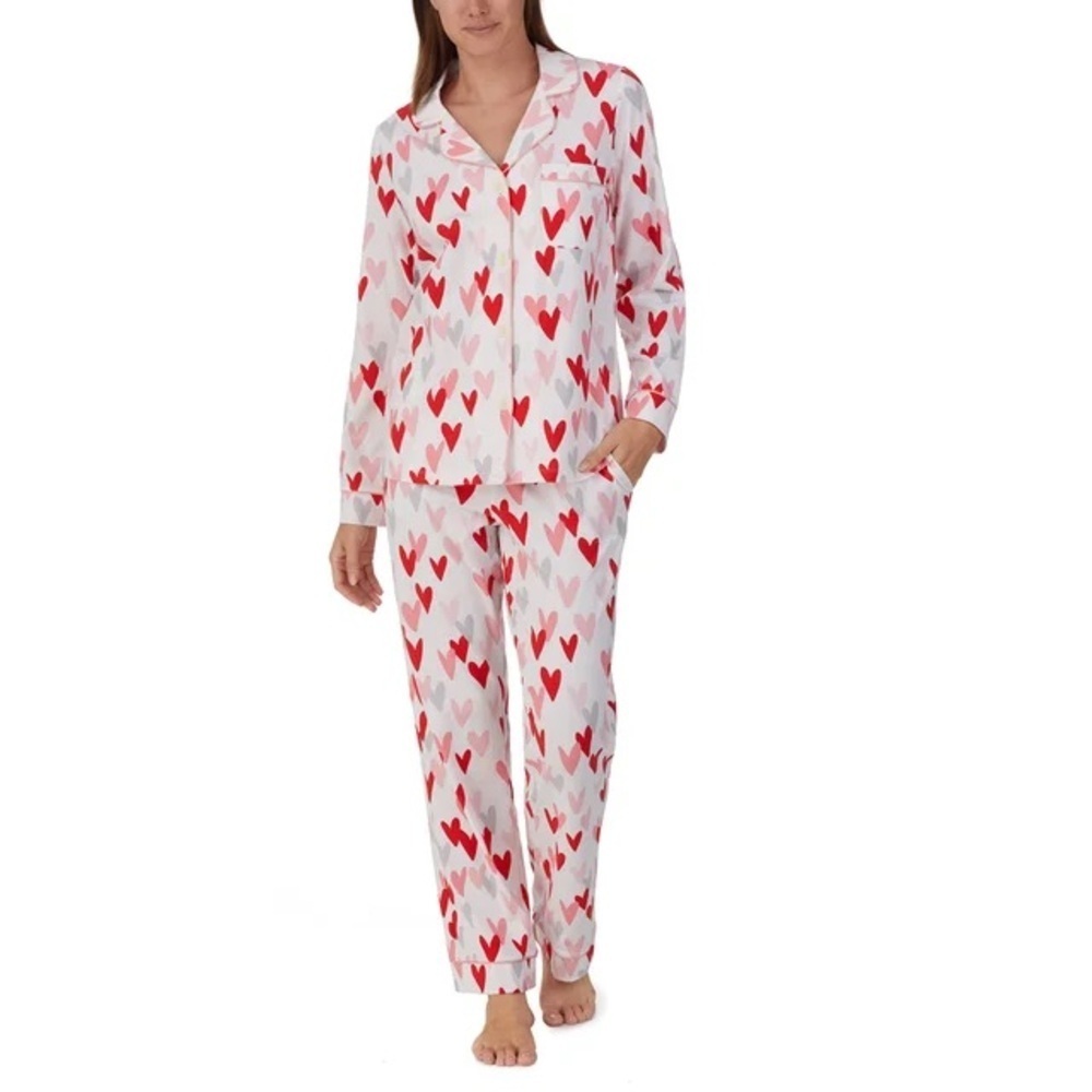 NWT BEDHEAD LOVE IS ALL YOU NEED LONG SLEEVE CLASSIC STRETCH JERSEY PJ SET - Picture 1 of 6